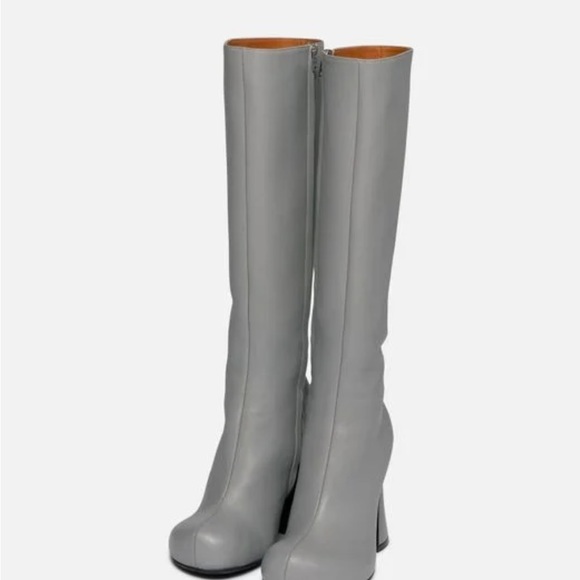 Marni Grey Knee-high Leather Boots - Picture 3 of 5